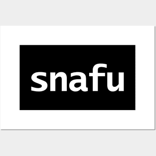 Snafu Minimal Typography White Text Posters and Art